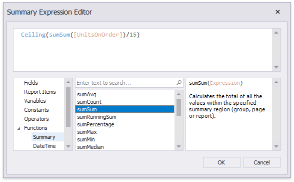 Calculate an Advanced Summary | Reports Documentation