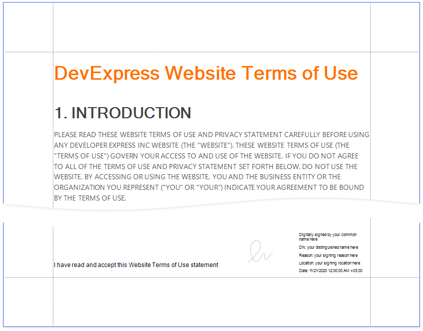 Reports with a Visual PDF Signature | Reports Documentation